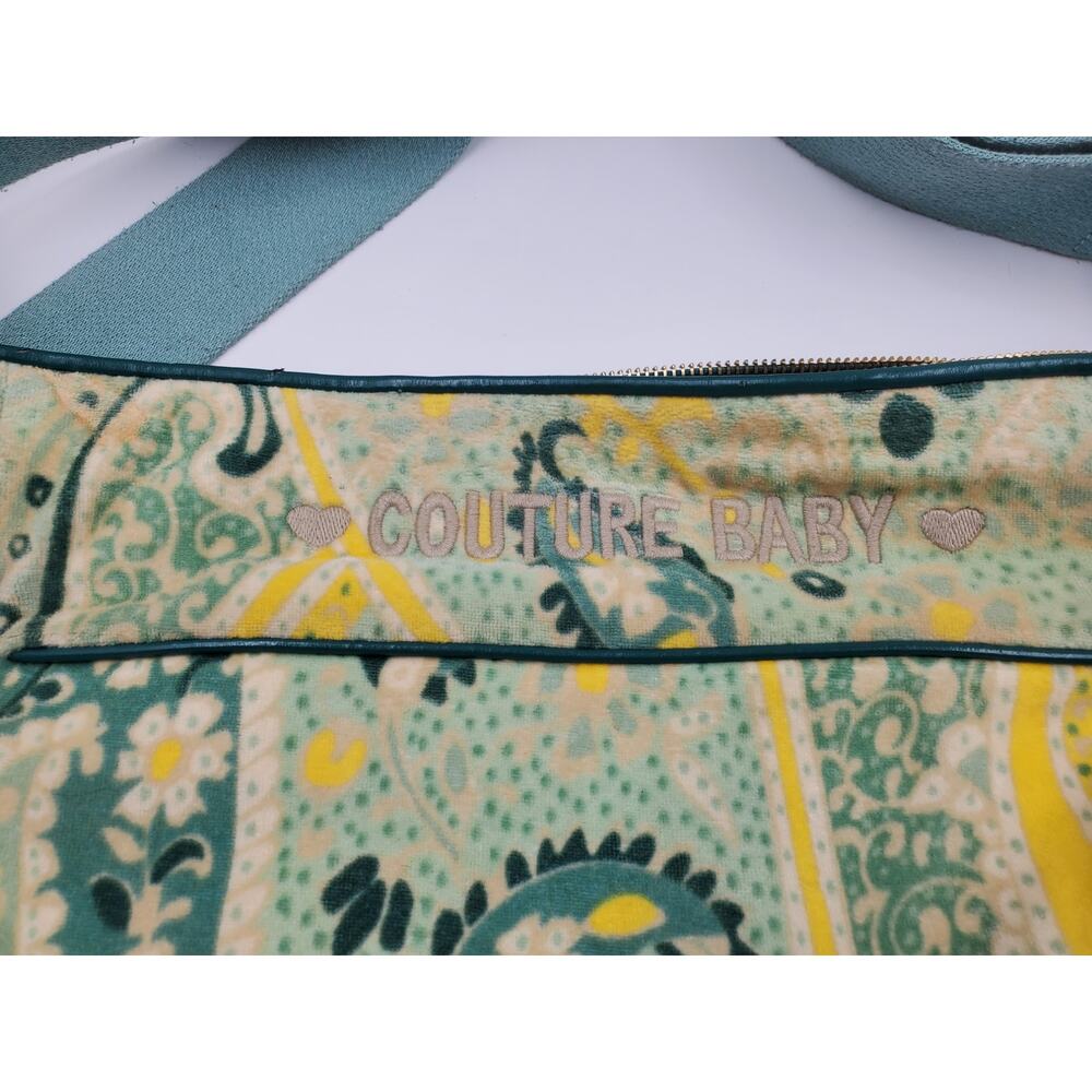 Juicy Couture Green Yellow Paisley Couture Baby Shoulder Bag Vintage Y2K - Picture 16 of 16